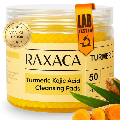 RAXACA Turmeric + Kojic Acid Cleansing Pads