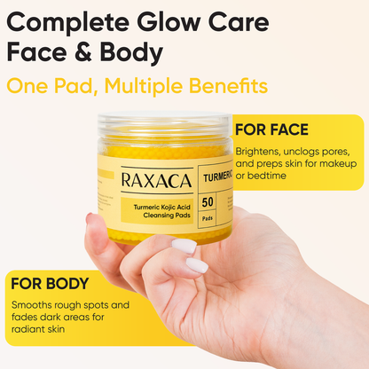 RAXACA Turmeric + Kojic Acid Cleansing Pads